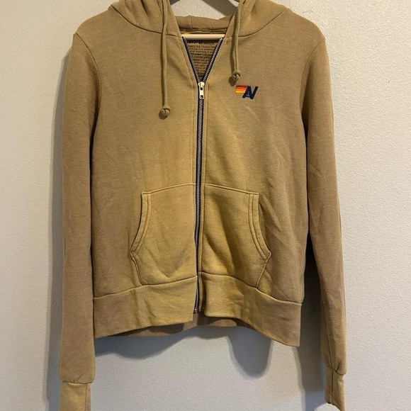 Aviator Nation Tops - AVIATOR NATION FADED GOLD ZIP UP HOODIE size XS  $232  Rare